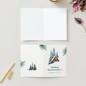 Egyedi kézzel készített karácsonyi képeslap, Karácsony, Karácsonyi ajándékozás, Karácsonyi képeslap, üdvözlőlap, ajándékkísérő, Mindenmás, MESKA