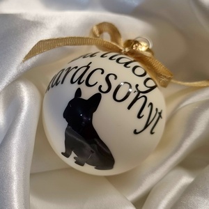 KIÁRUSÍTÁS! Egyedi feliratos karácsonyfadísz,  karácsonyi gömb ,matt fehér díszgömb - karácsony - karácsonyi lakásdekoráció - karácsonyfadíszek - Meska.hu