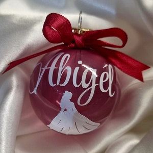 Egyedi feliratos karácsonyfadísz,  karácsonyi gömb gyerekeknek figurával , díszgömb - karácsony - karácsonyi lakásdekoráció - karácsonyfadíszek - Meska.hu