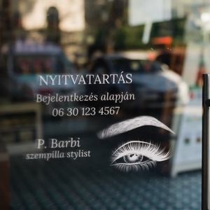 Nyitvatartás matrica pillás szalonra, Otthon & Életmód, Dekoráció, Ajtó- és ablak dekoráció, Ablakmatrica, , MESKA