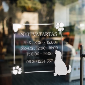 Nyitvatartás matrica kutyakozmetika - Meska.hu