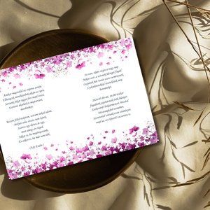 Egyedi monogramos esküvői meghívó virágos (választható színben) - esküvő - meghívó & kártya - meghívó - Meska.hu