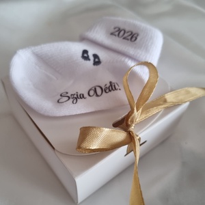 Egyedi tervezésű, cuki baba bejelentő zokni, ,,Nagypapa leszel - baba - mama - babaemlékek - bababejelentők - Meska.hu