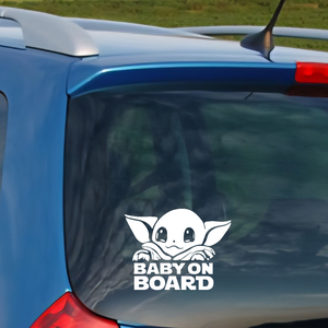 Egyedi autómatrica baby Yoda névvel, Otthon & Életmód, Autó, Autós matrica, , MESKA