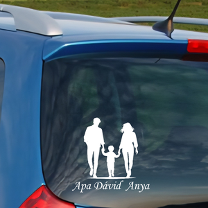 Egyedi autómatrica család névvel is, Otthon & Életmód, Autó, Autós matrica, , MESKA