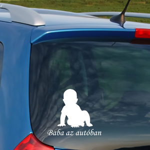 Egyedi autómatrica Baba az autóban névvel is, Otthon & Életmód, Autó, Autós matrica, , MESKA