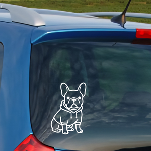 Egyedi kutyás autómatrica Francia bulldog, névvel is, Otthon & Életmód, Autó, Autós matrica, , MESKA