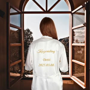 Készülődős esküvői köntös felirat - esküvő - kiegészítők - esküvői köntös - Meska.hu