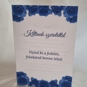 Kaparós tanúfelkérő kártya nyitható kivitelben - kék  - esküvő - meghívó & kártya - tanú felkérő - Meska.hu