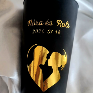 Repohár a pár nevével dátummal képpel, köszönőajándék rendezvénypohár, Esküvő, Emlék & Ajándék, Köszönőajándék, , MESKA