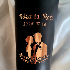 Repohár a pár nevével dátummal képpel, köszönőajándék rendezvénypohár, Esküvő, Emlék & Ajándék, Köszönőajándék, , MESKA