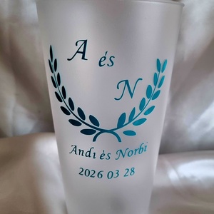Repohár monogrammal a pár nevével dátummal , köszönőajándék rendezvénypohár, Esküvő, Emlék & Ajándék, Köszönőajándék, , MESKA