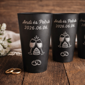 Repohár a pár nevével dátummal képpel, köszönőajándék rendezvénypohár - Meska.hu
