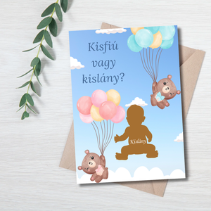 Kaparós baba neme bejelentő meglepetés kártya , kisfiú vagy kislány?  - Meska.hu