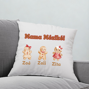 Egyedi párnahuzat vagy párna névvel, felirattal , karácsonyi ajándék, Mama mézikéi - Meska.hu