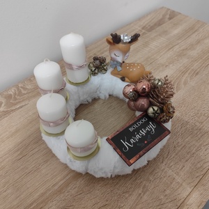 Őzikés letisztult koszorú  - karácsony - adventi díszek - adventi koszorú - Meska.hu