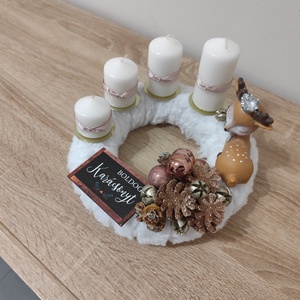 Őzikés letisztult koszorú  - karácsony - adventi díszek - adventi koszorú - Meska.hu