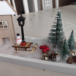 Mesés téli táj asztaldísz  - karácsony - karácsonyi lakásdekoráció - ünnepi asztaldekoráció - Meska.hu