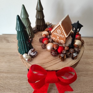 Ünnepi falu hangulatú asztaldísz  - karácsony - karácsonyi lakásdekoráció - ünnepi asztaldekoráció - Meska.hu