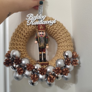 Diótörő ajtódísz , Otthon & Életmód, Dekoráció, Ajtó- és ablak dekoráció, Ajtódísz & Kopogtató, Horgolás, Mindenmás, MESKA