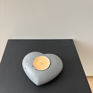 Szív formájú beton mécsestartó, Otthon & Életmód, Gyertya, illat, aroma, Mécses és mécsestartó, Gipszöntés, Mindenmás, MESKA