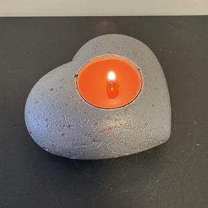 Szív formájú beton mécsestartó - Meska.hu