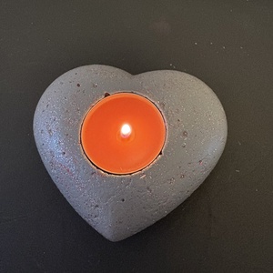 Szív formájú beton mécsestartó - otthon & életmód - gyertya, illat, aroma - mécses és mécsestartó - Meska.hu