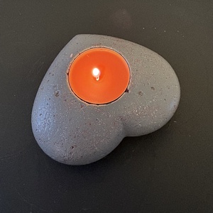 Szív formájú beton mécsestartó - otthon & életmód - gyertya, illat, aroma - mécses és mécsestartó - Meska.hu