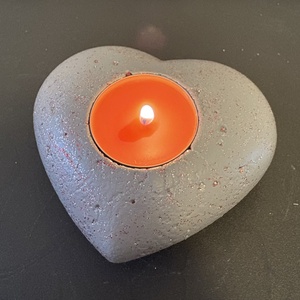 Szív formájú beton mécsestartó - otthon & életmód - gyertya, illat, aroma - mécses és mécsestartó - Meska.hu