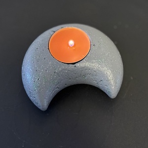 Hold formájú beton mécsestartó, Otthon & Életmód, Gyertya, illat, aroma, Mécses és mécsestartó, Gipszöntés, Mindenmás, MESKA