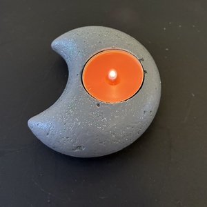 Hold formájú beton mécsestartó - otthon & életmód - gyertya, illat, aroma - mécses és mécsestartó - Meska.hu