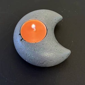 Hold formájú beton mécsestartó - otthon & életmód - gyertya, illat, aroma - mécses és mécsestartó - Meska.hu