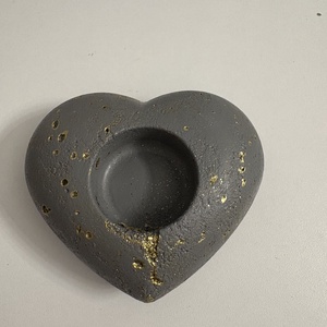 Szív formájú beton mécsestartó - Meska.hu