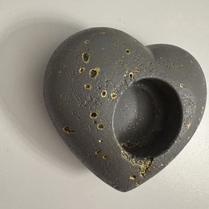 Szív formájú beton mécsestartó - otthon & életmód - gyertya, illat, aroma - mécses és mécsestartó - Meska.hu