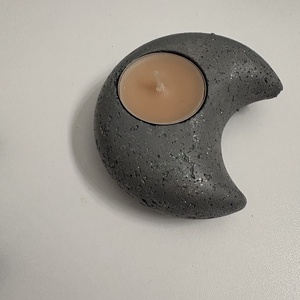 Hold formájú beton mécsestartó, Otthon & Életmód, Gyertya, illat, aroma, Mécses és mécsestartó, Gipszöntés, Mindenmás, MESKA