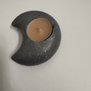 Hold formájú beton mécsestartó - otthon & életmód - gyertya, illat, aroma - mécses és mécsestartó - Meska.hu