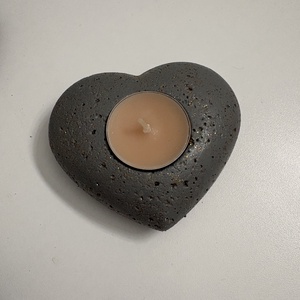 Szív formájú beton mécsestartó, Otthon & Életmód, Gyertya, illat, aroma, Mécses és mécsestartó, Gipszöntés, Mindenmás, MESKA