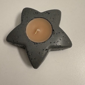Csillag formájú beton mécsestartó, Otthon & Életmód, Gyertya, illat, aroma, Mécses és mécsestartó, Gipszöntés, Mindenmás, MESKA