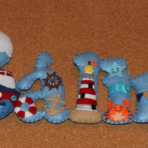 Filc név felirat, Otthon & Életmód, Babaszoba, gyerekszoba, Babaszoba dekoráció, Varrás, MESKA