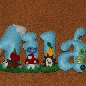 Filc név felirat, Otthon & Életmód, Babaszoba, gyerekszoba, Babaszoba dekoráció, Varrás, MESKA