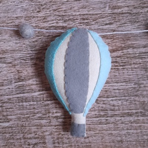 Hőlégballonos füzér/girland - kék - otthon & életmód - babaszoba, gyerekszoba - babaszoba dekoráció - Meska.hu