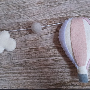 Hőlégballonos füzér/girland - rózsaszín - otthon & életmód - babaszoba, gyerekszoba - babaszoba dekoráció - Meska.hu