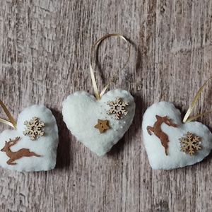 Szarvasos karácsonyfadísz szett, Karácsony, Karácsonyi lakásdekoráció, Karácsonyfadíszek, Varrás, MESKA