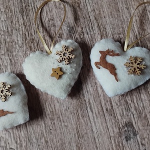 Szarvasos karácsonyfadísz szett - karácsony - karácsonyi lakásdekoráció - karácsonyfadíszek - Meska.hu