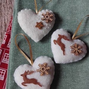 Szarvasos karácsonyfadísz szett - karácsony - karácsonyi lakásdekoráció - karácsonyfadíszek - Meska.hu