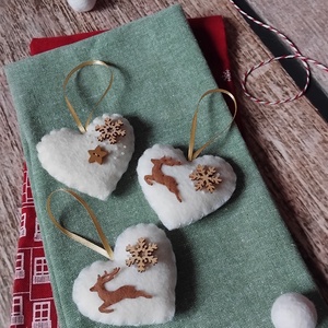 Szarvasos karácsonyfadísz szett - karácsony - karácsonyi lakásdekoráció - karácsonyfadíszek - Meska.hu