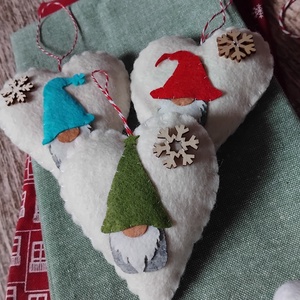 Téli manók karácsonyfadísz szett - karácsony - karácsonyi lakásdekoráció - karácsonyfadíszek - Meska.hu