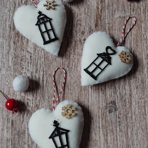 Lámpások karácsonyfadísz szett, Karácsony, Karácsonyi lakásdekoráció, Karácsonyfadíszek, Varrás, MESKA