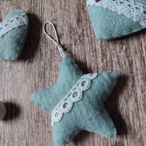 Jégkék karácsonyfadísz szett - karácsony - karácsonyi lakásdekoráció - karácsonyfadíszek - Meska.hu