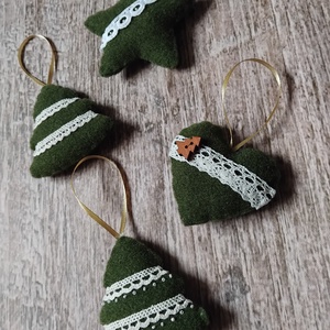 Fenyőerdő karácsonyfadísz szett - karácsony - karácsonyi lakásdekoráció - karácsonyfadíszek - Meska.hu